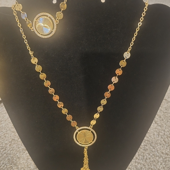 21kgp Dubai Jewelry -Elegant Gold Necklace and Bracelet Set - Picture 6 of 9